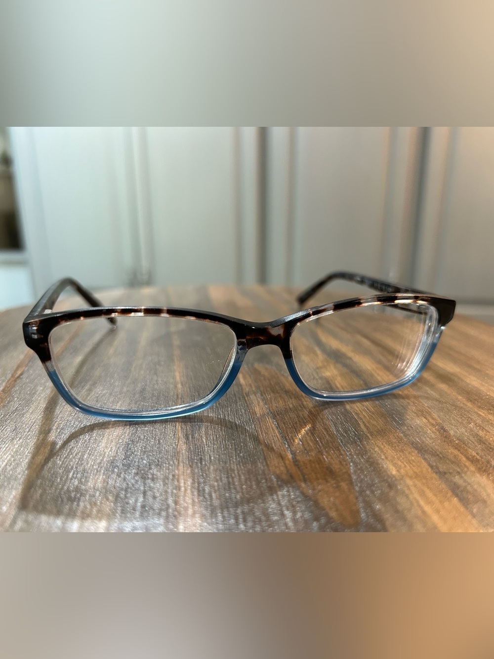 Hard Candy Rectangle Two Tone Tortoise & Blue Plastic Full Rim Frames 51-15-140